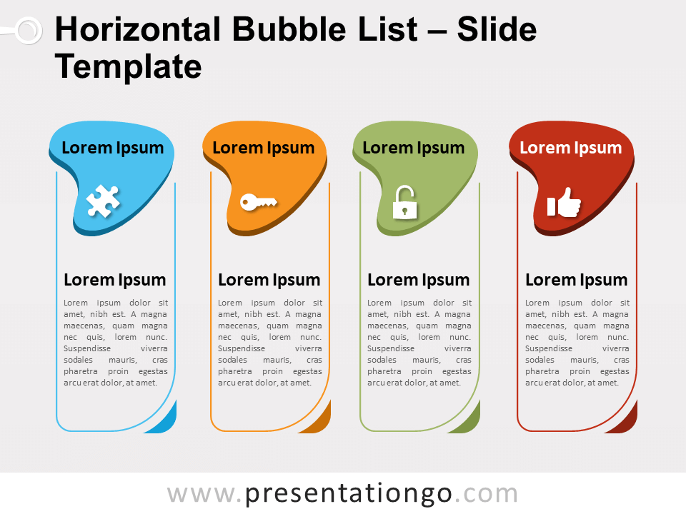 Free Horizontal Bubble List for PowerPoint