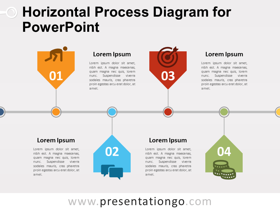 Free Horizontal Process Diagram for PowerPoint