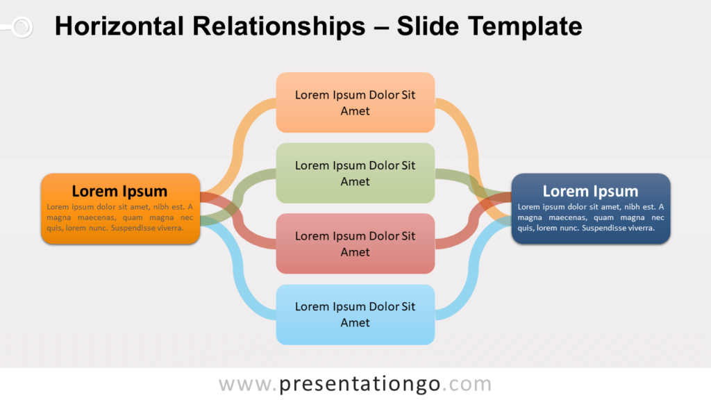 Free Horizontal Relationships Diagram for PowerPoint and Google Slides