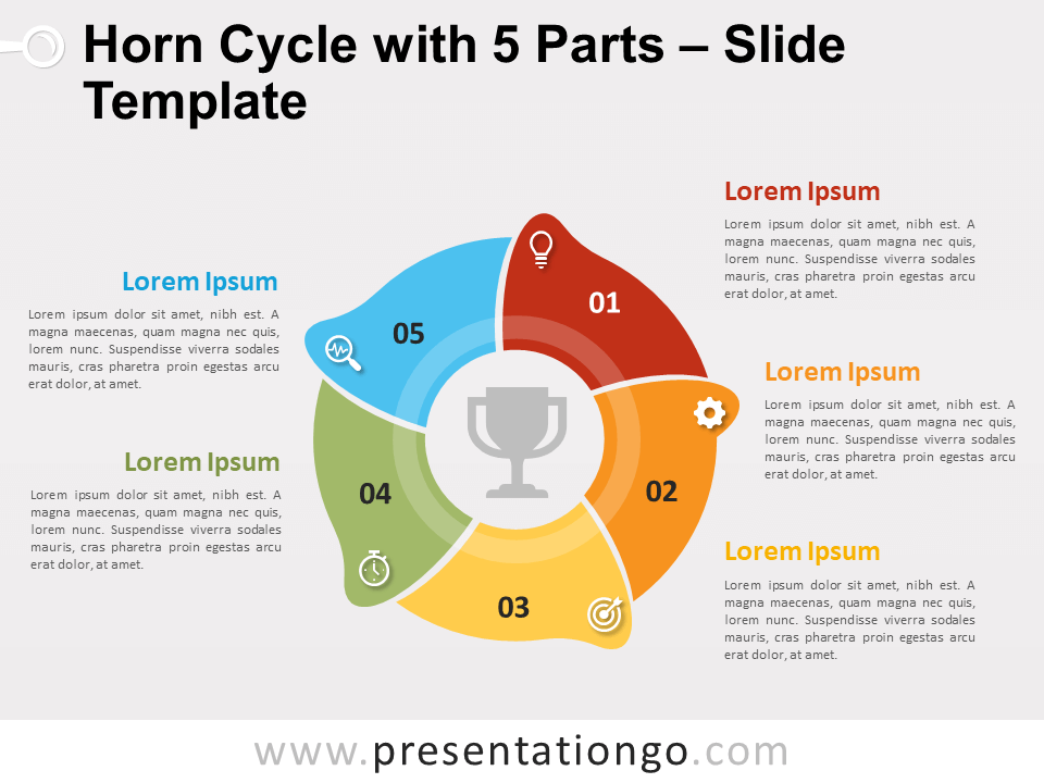 Free Horn Cycle with 5 Parts for PowerPoint
