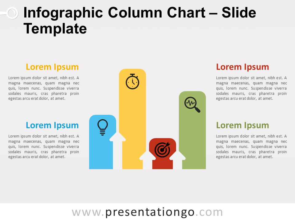 Free Infographic Column Chart for PowerPoint