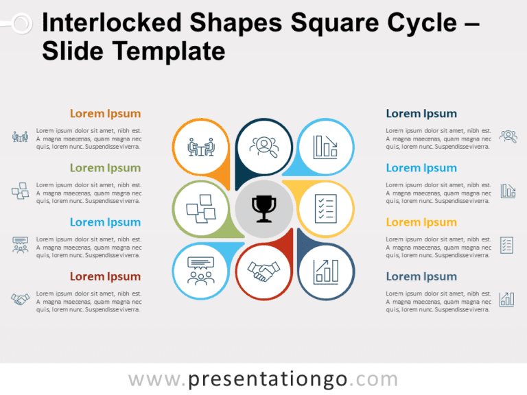 Free Interlocked Shapes Square Cycle for PowerPoint