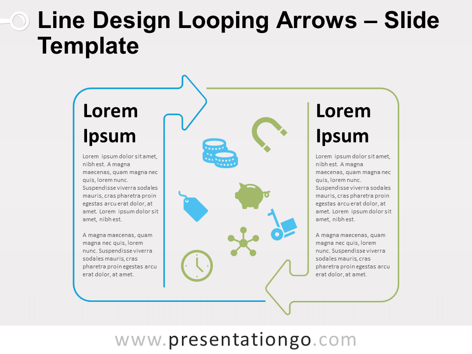 Free Line Design Looping Arrows for PowerPoint