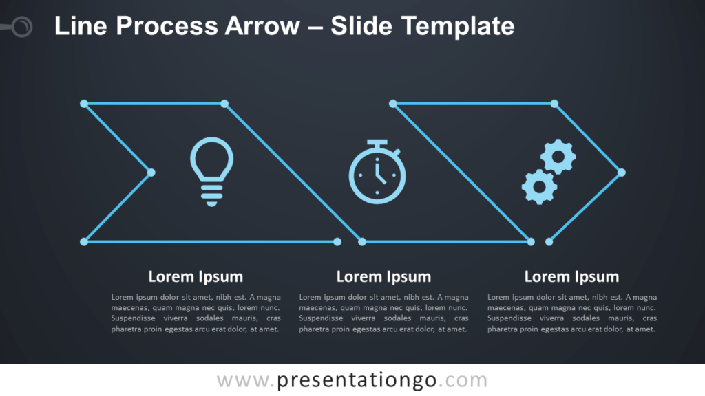 Free Line Process Arrow Diagram for PowerPoint and Google Slides