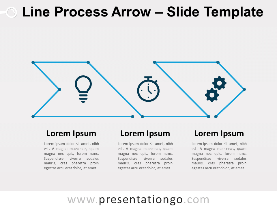 Free Line Process Arrow for PowerPoint