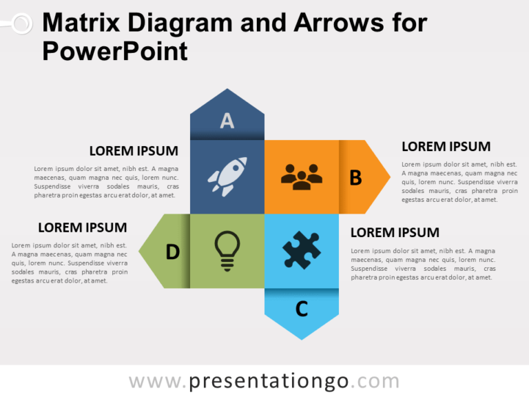 Free Matrix Diagram and Arrows for PowerPoint