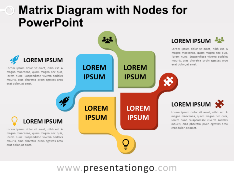 Free Matrix Diagram with Nodes for PowerPoint