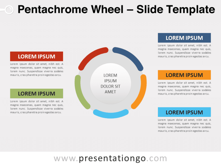 Preview of Pentachrome Wheel template for PowerPoint presentations