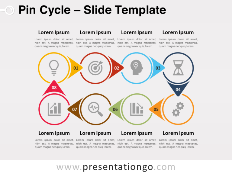 Free Pin Cycle Timeline for PowerPoint