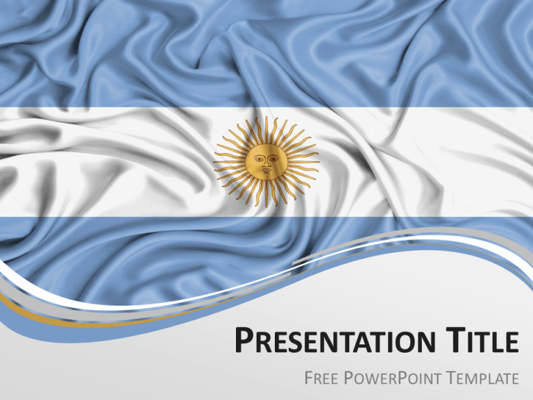 Plantilla PowerPoint de Bandera de Argentina Gratis
