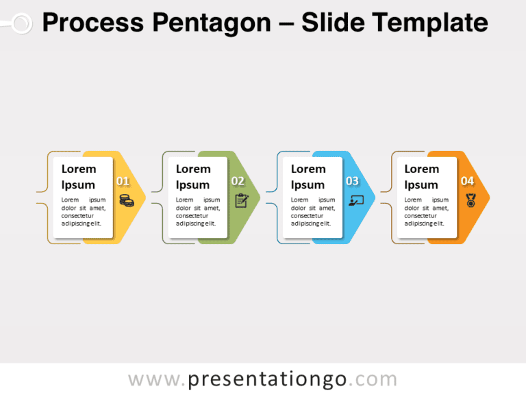 Pentágono de Proceso Diagram Gratis Para PowerPoint Y Google Slides