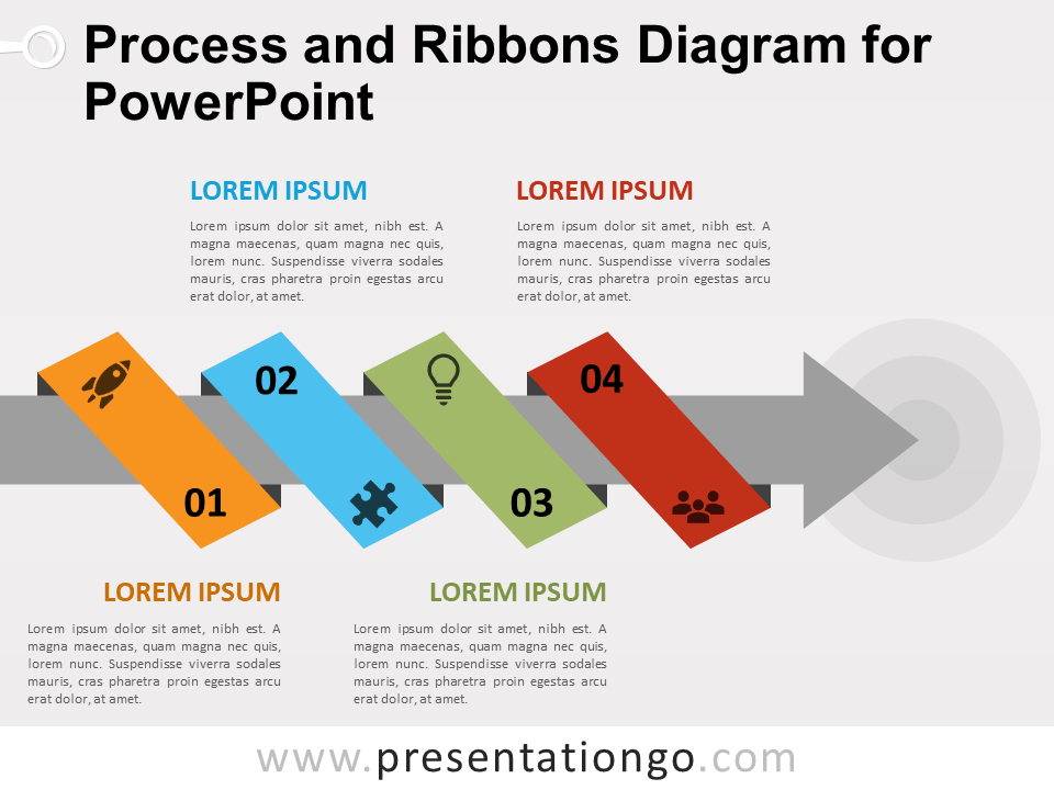 Free Process and Ribbons Diagram for PowerPoint