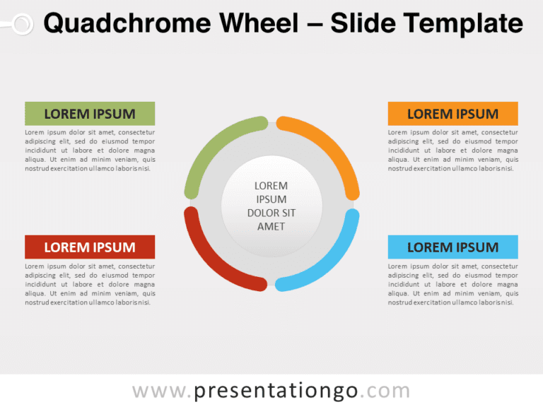 Preview of Quadchrome Wheel template for PowerPoint presentations