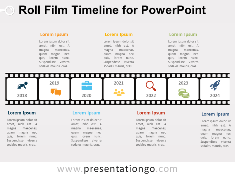 Free Roll Film Timeline for PowerPoint