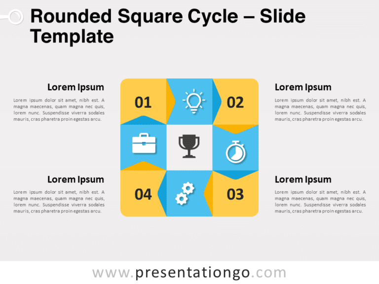 Free Rounded Square Cycle for PowerPoint