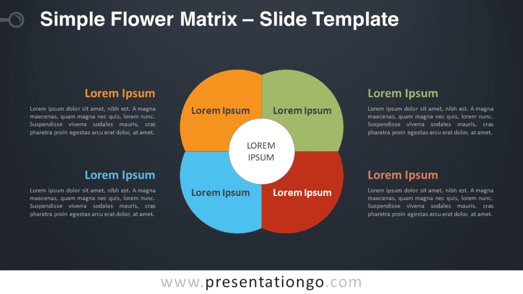 Free Simple Flower Matrix Diagram for PowerPoint and Google Slides
