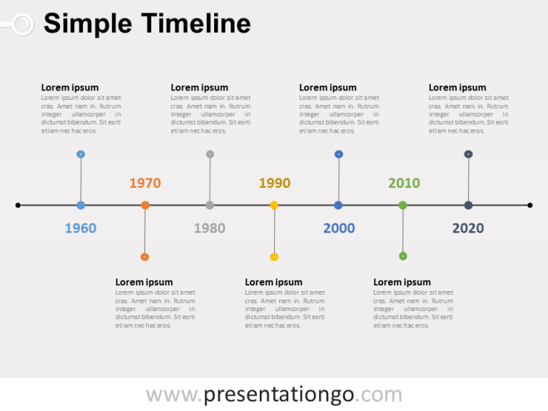 Free editable Simple Timeline PowerPoint Diagram