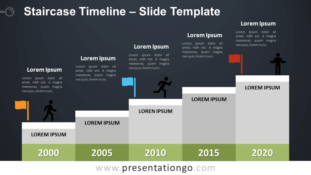 Free Staircase Timeline Infographic for PowerPoint and Google Slides