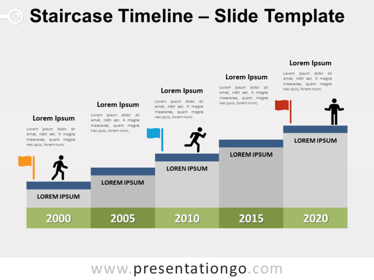 Free Staircase Timeline for PowerPoint