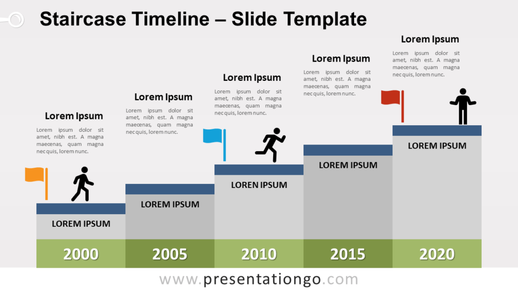 Free Staircase Timeline for PowerPoint and Google Slides