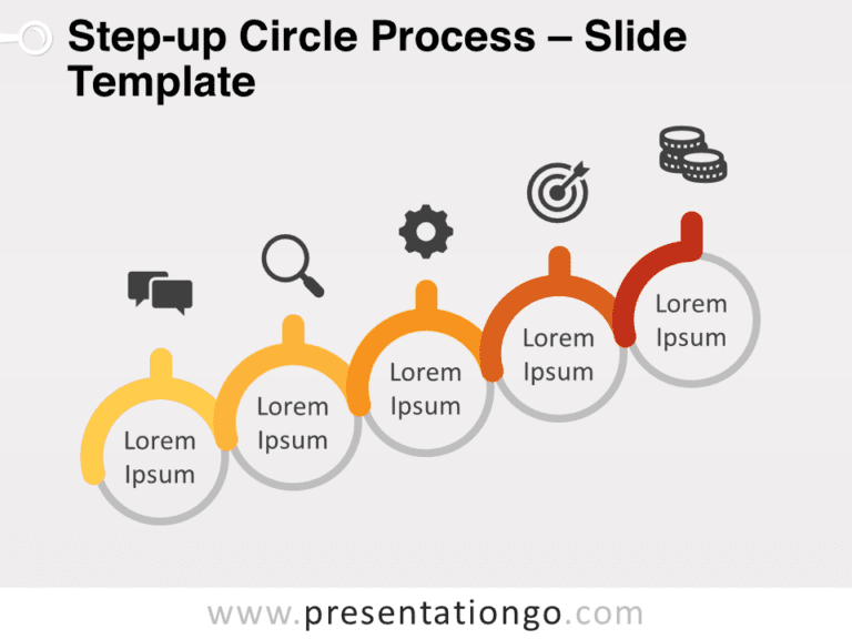 Preview of Step-up Circle Process template for PowerPoint