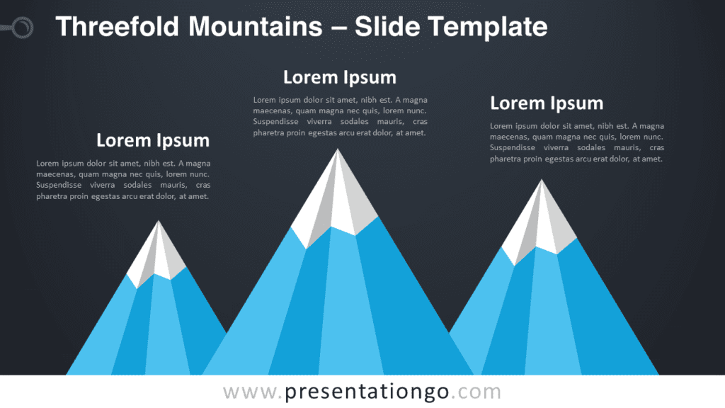 Free Threefold Mountains Graphics for PowerPoint and Google Slides