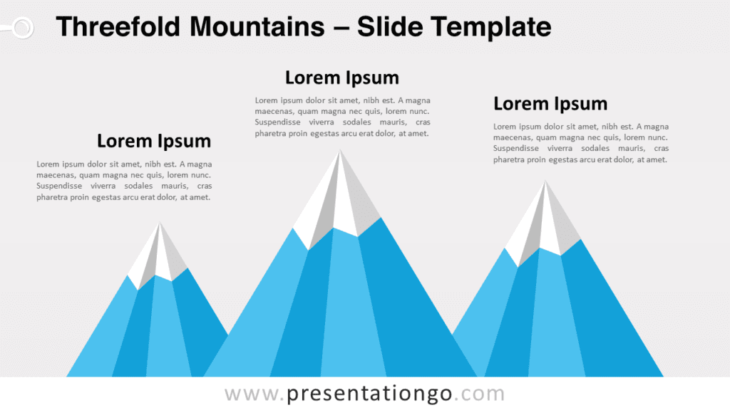 Free Threefold Mountains for PowerPoint and Google Slides
