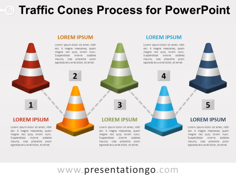 Free Traffic Cones Process for PowerPoint