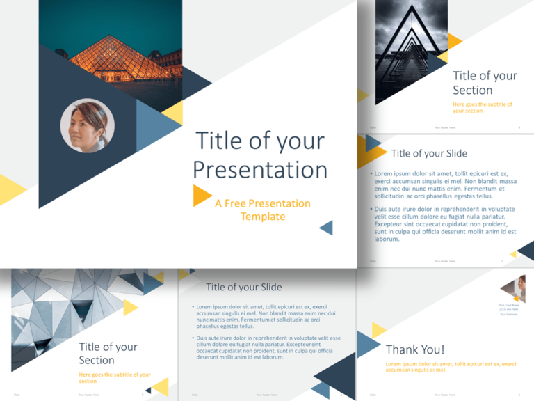 Free Triangle Modern Template for Google Slides and PowerPoint