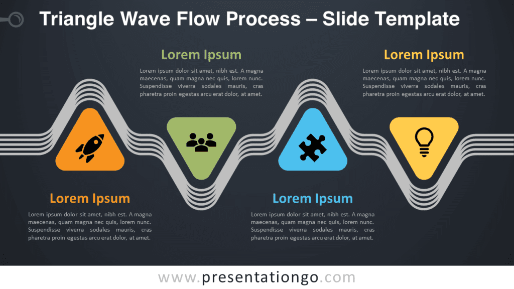 Free Triangle Wave Flow Process Graphics for PowerPoint and Google Slides