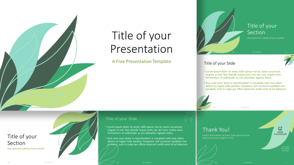 Free Tropical Leaves Template for Google Slides and PowerPoint