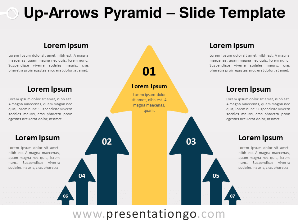 Free Up-Arrows Pyramid Diagram for PowerPoint and Google Slides