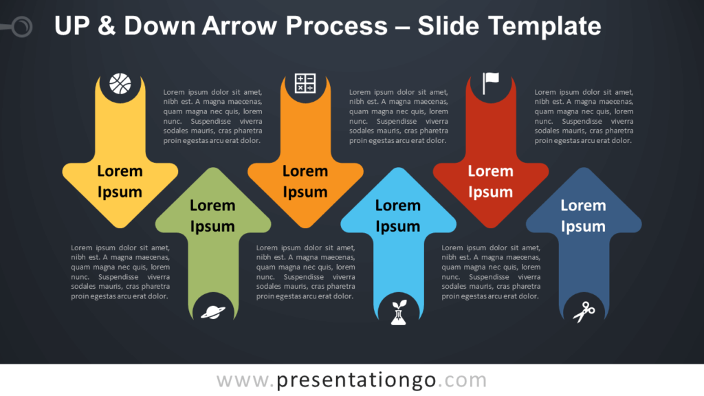 Free Up & Down Arrow Process Infographic for PowerPoint and Google Slides