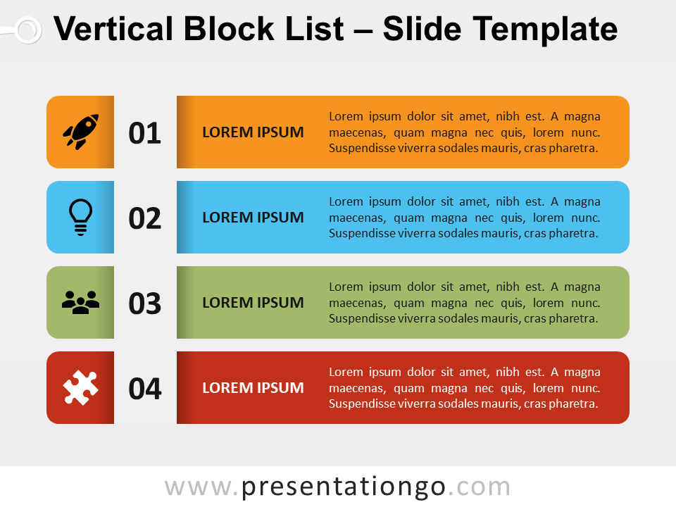 Free Vertical Block List for PowerPoint