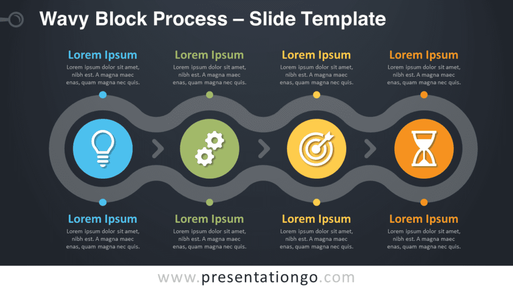 Free Wavy Block Process Graphics for PowerPoint and Google Slides