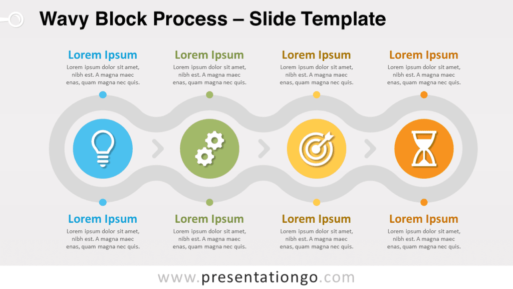 Free Wavy Block Process for PowerPoint and Google Slides