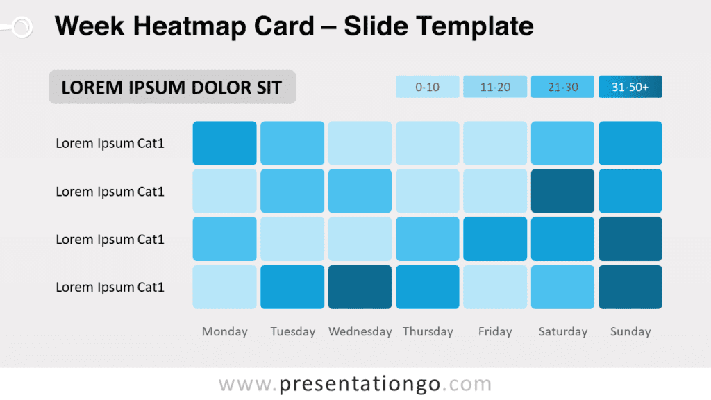 Free Week Heatmap Card for PowerPoint and Google Slides